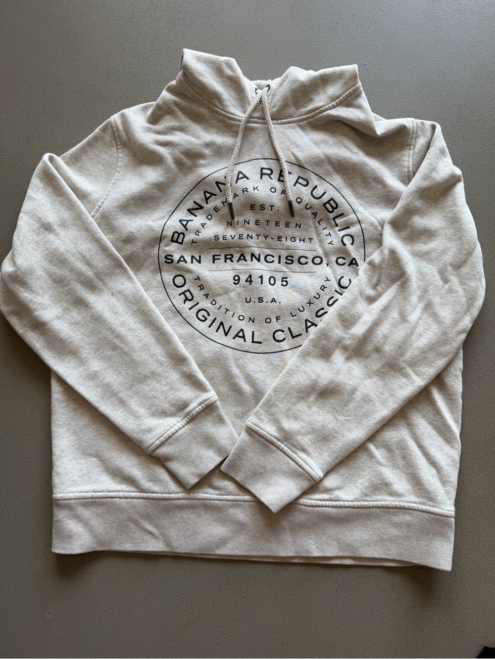 Banana Republic Cream Logo Hoodie